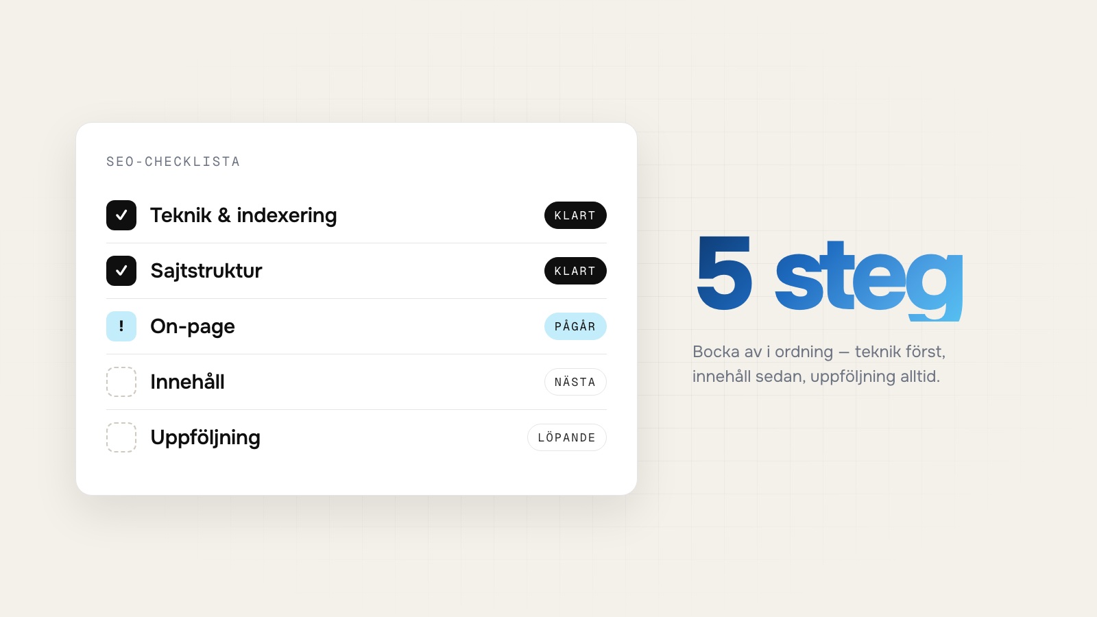 SEO-checklista för e-handel: 25 punkter att jobba igenom